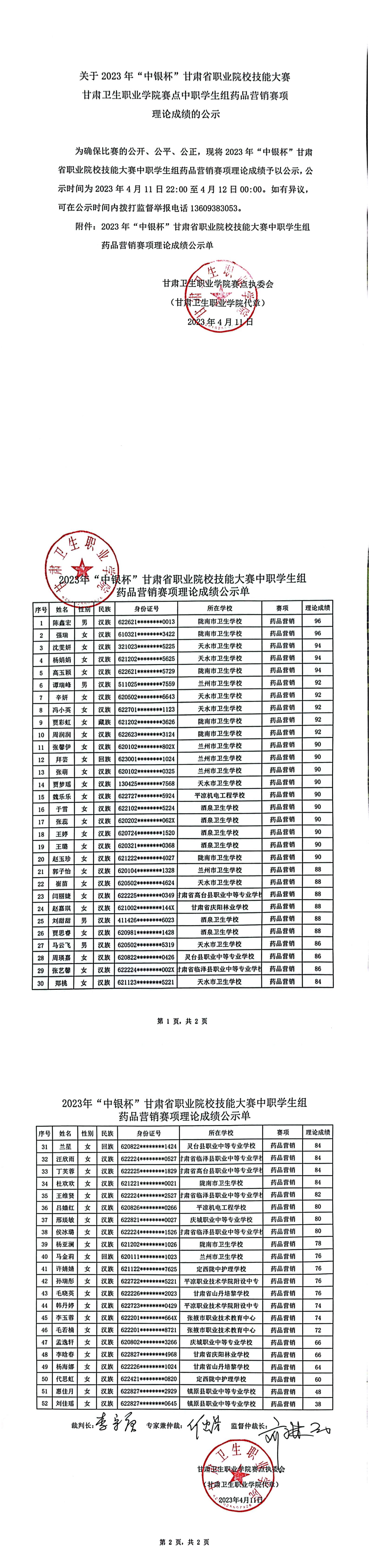 04關(guān)于2023年“中銀杯”甘肅省職業(yè)院校技能大賽甘肅衛(wèi)生職業(yè)學(xué)院賽點(diǎn)中職學(xué)生組藥品營(yíng)銷(xiāo)賽項(xiàng)理論成績(jī)的公示_00.png